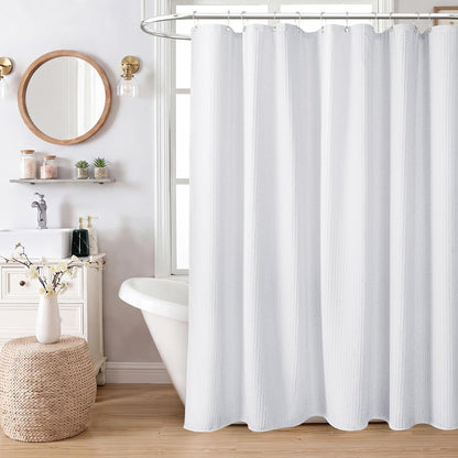 Waffle Weave Hotel Style Shower Curtain
