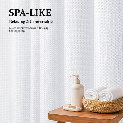 Waffle Weave Hotel Style Shower Curtain