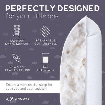 Premium Down Toddler Pillow for Sleeping & Travel