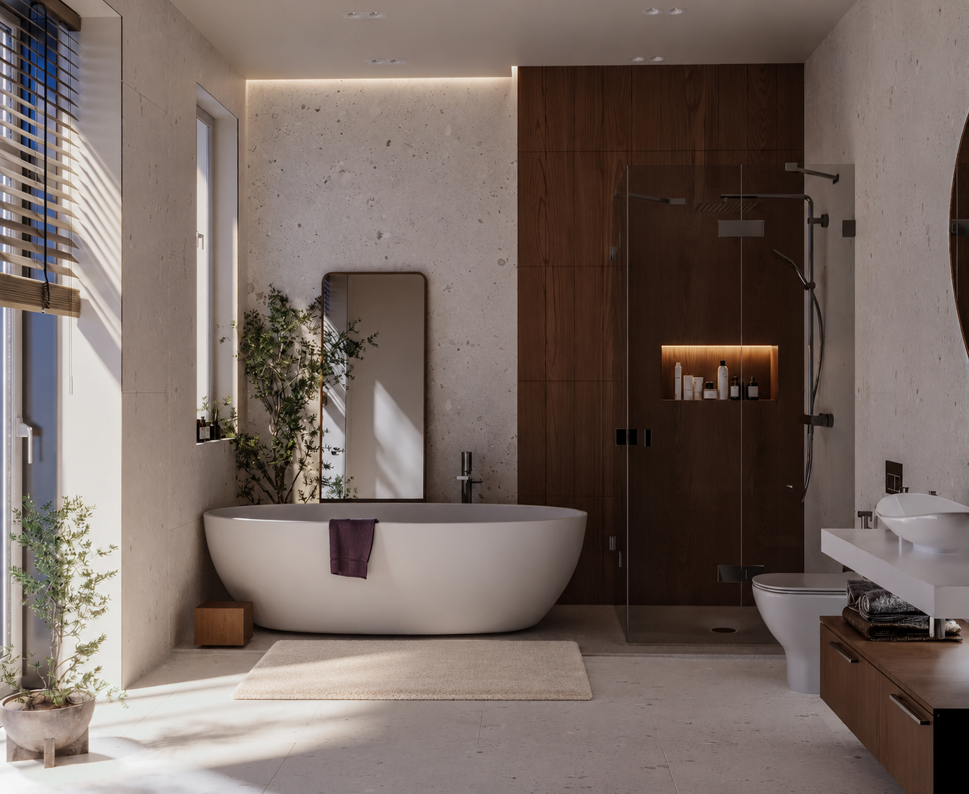 Soft home textiles in a calm room