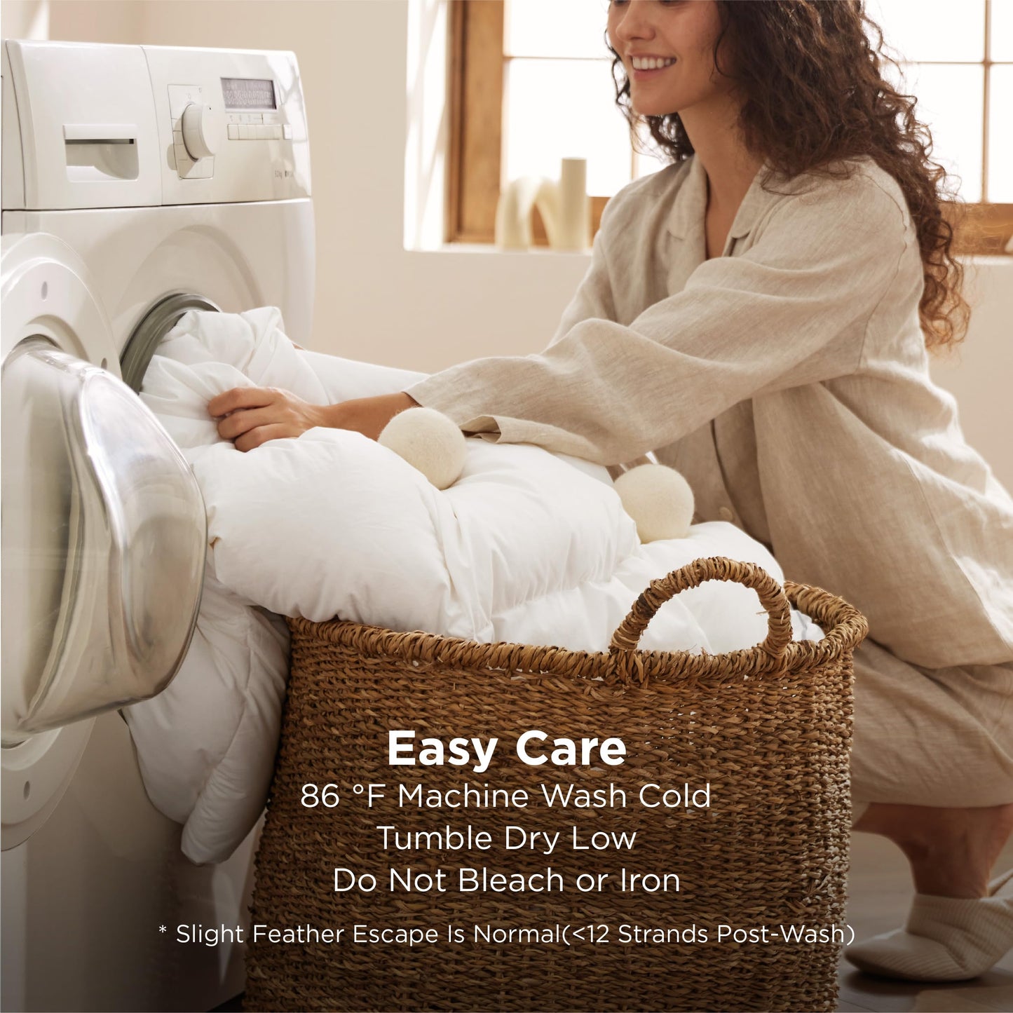 Oversized King Down Feather Comforter with Tabs