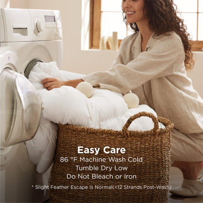 Oversized King Down Feather Comforter with Tabs
