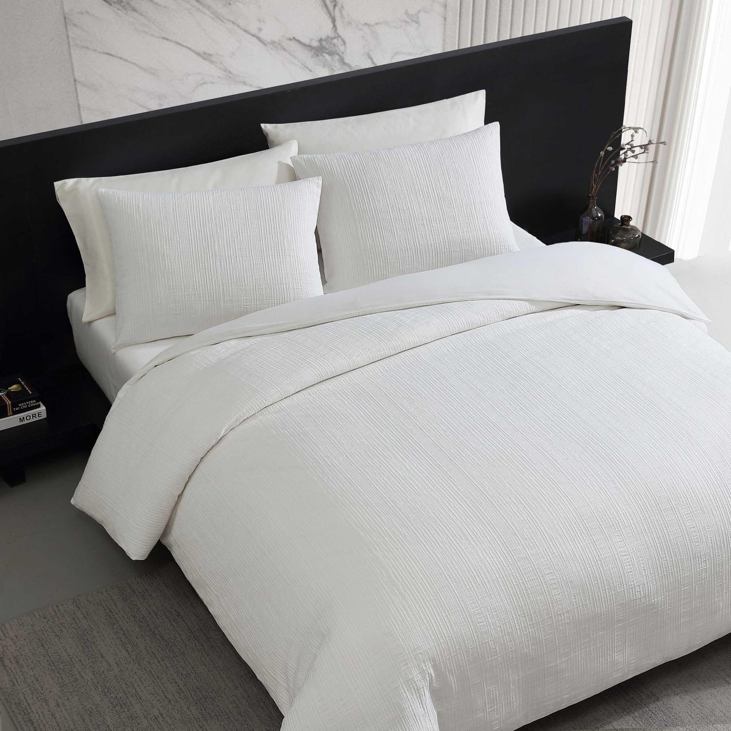 Textured Grid Comforter Set with Matching Shams Queen