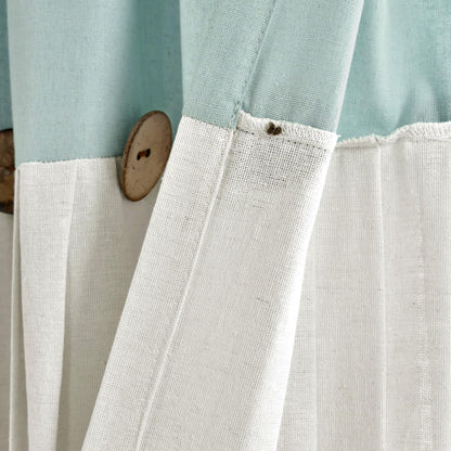 Linen Button Farmhouse Shower Curtain