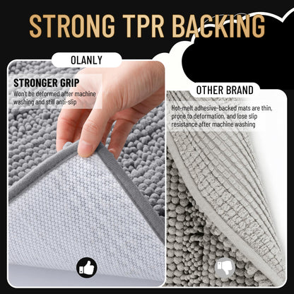 Extra Large Chenille Striped Bath Runner Rug