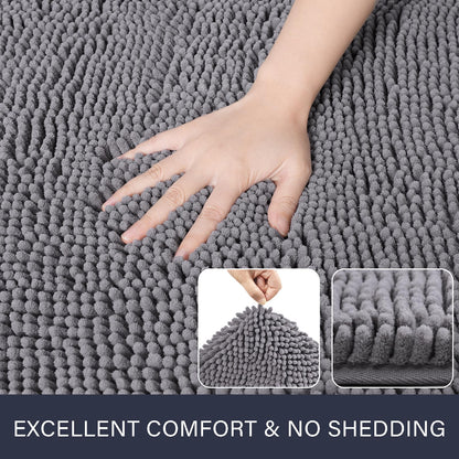 Luxury Chenille Shag Bath Runner Rug