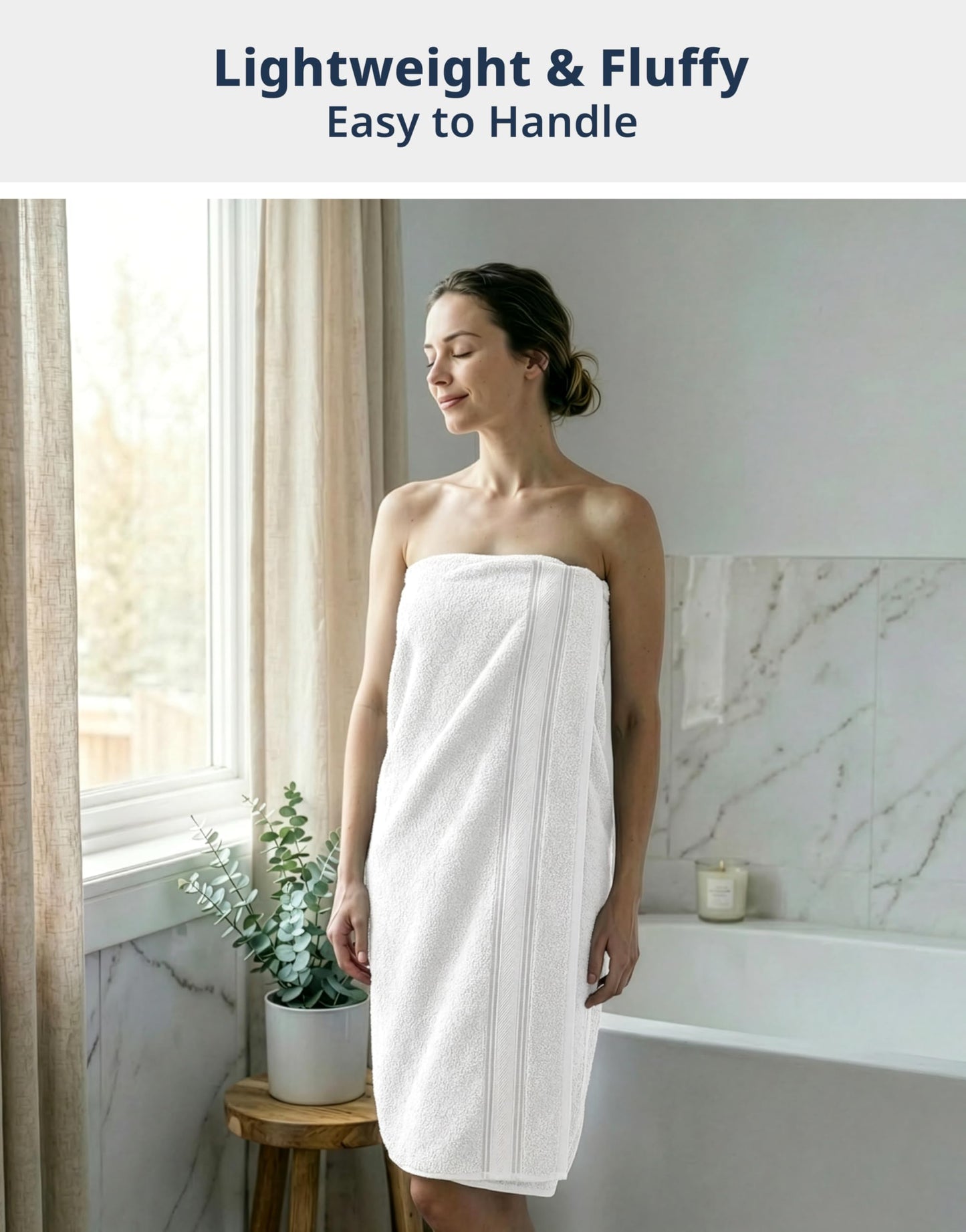 18-Piece Zero Twist Cotton Towel Set, White