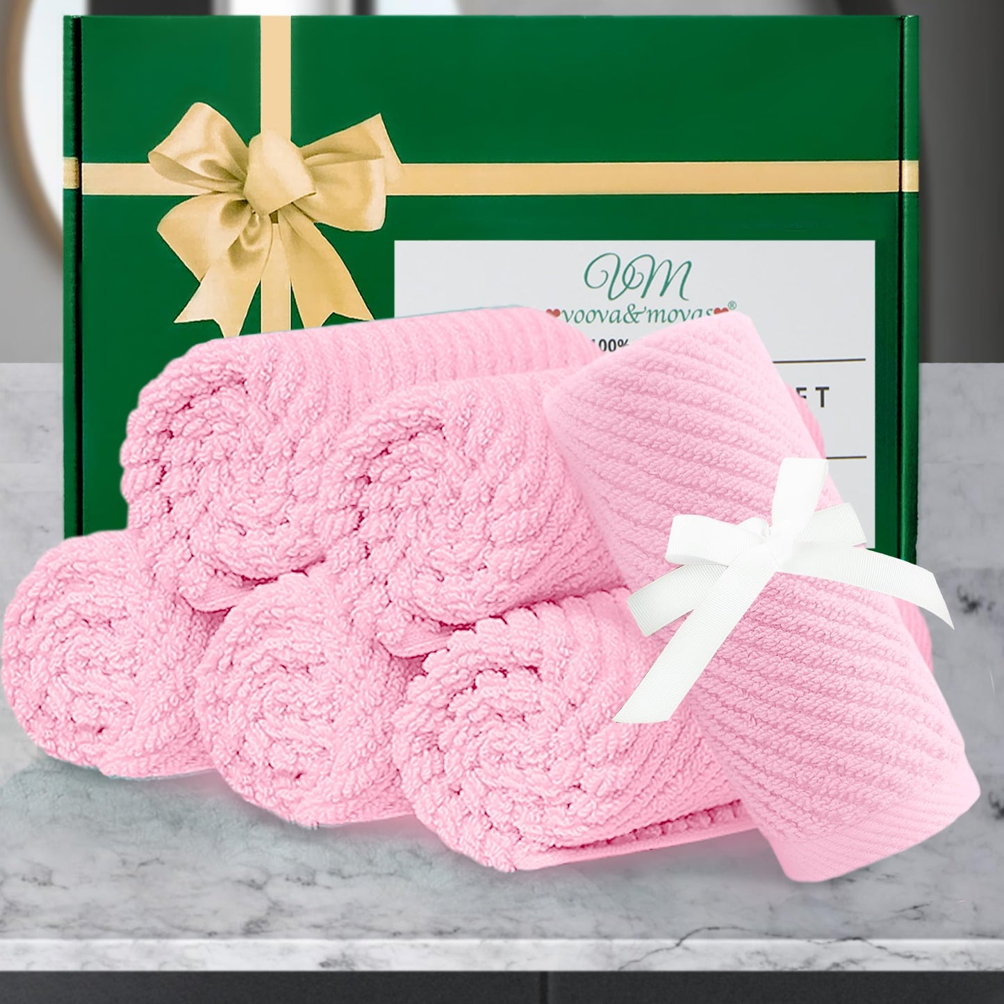 Luxury Cotton Facial Towels Set for Bathroom Use