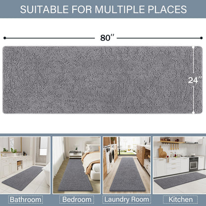 Luxury Chenille Shag Bath Runner Rug