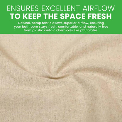 Natural Hemp Fabric Shower Curtain Liner