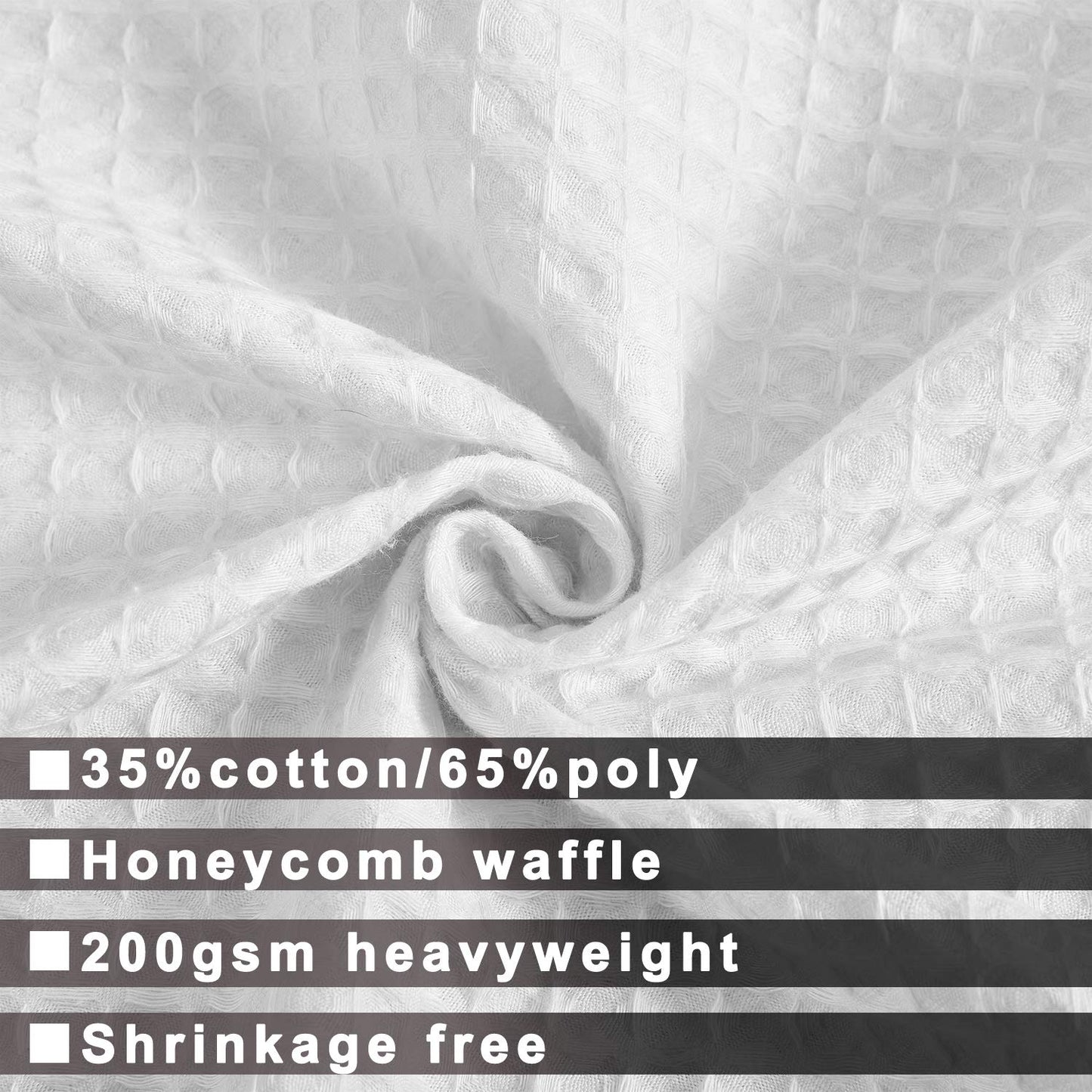 Waffle Weave Cotton Blend Shower Curtain