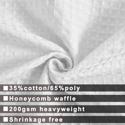 Waffle Weave Cotton Blend Shower Curtain