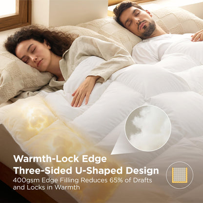 Oversized King Down Feather Comforter with Tabs