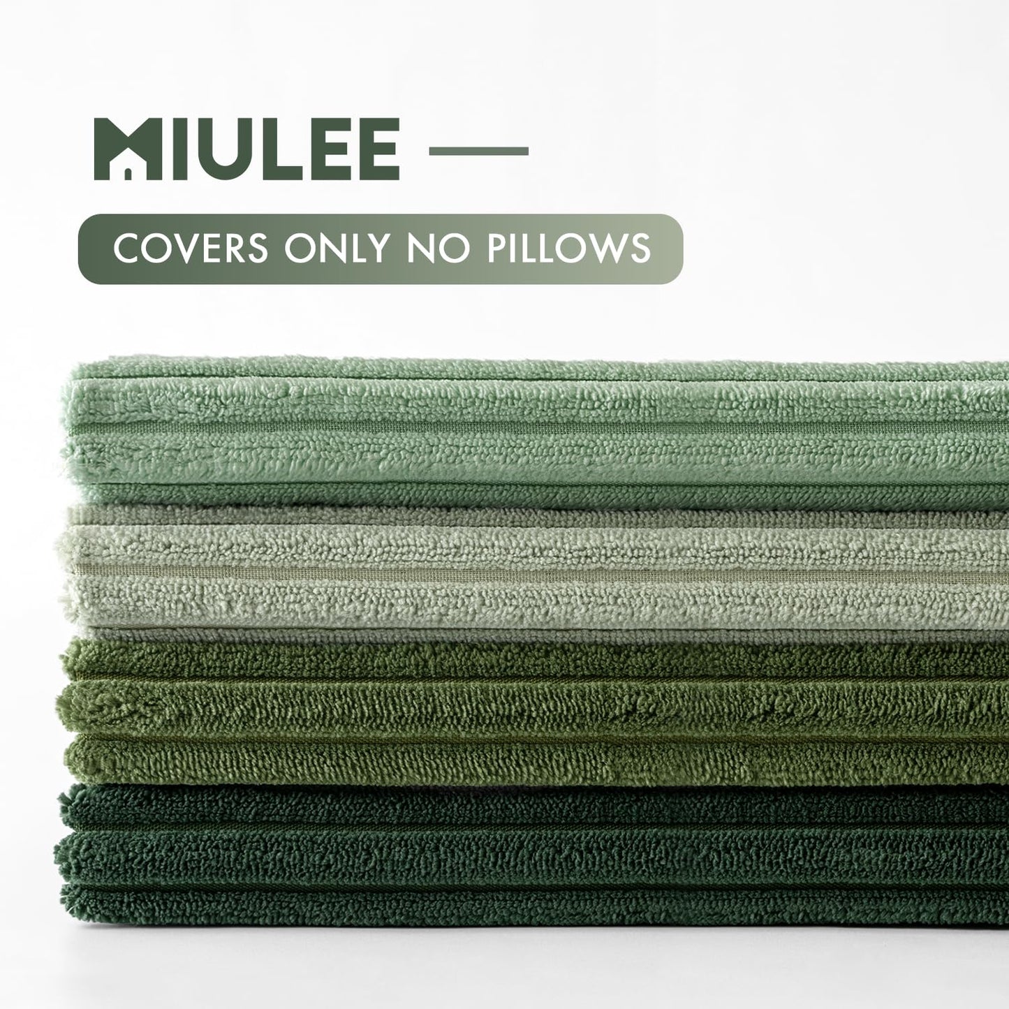 Boho Sage Green Corduroy Throw Pillow Cover Set