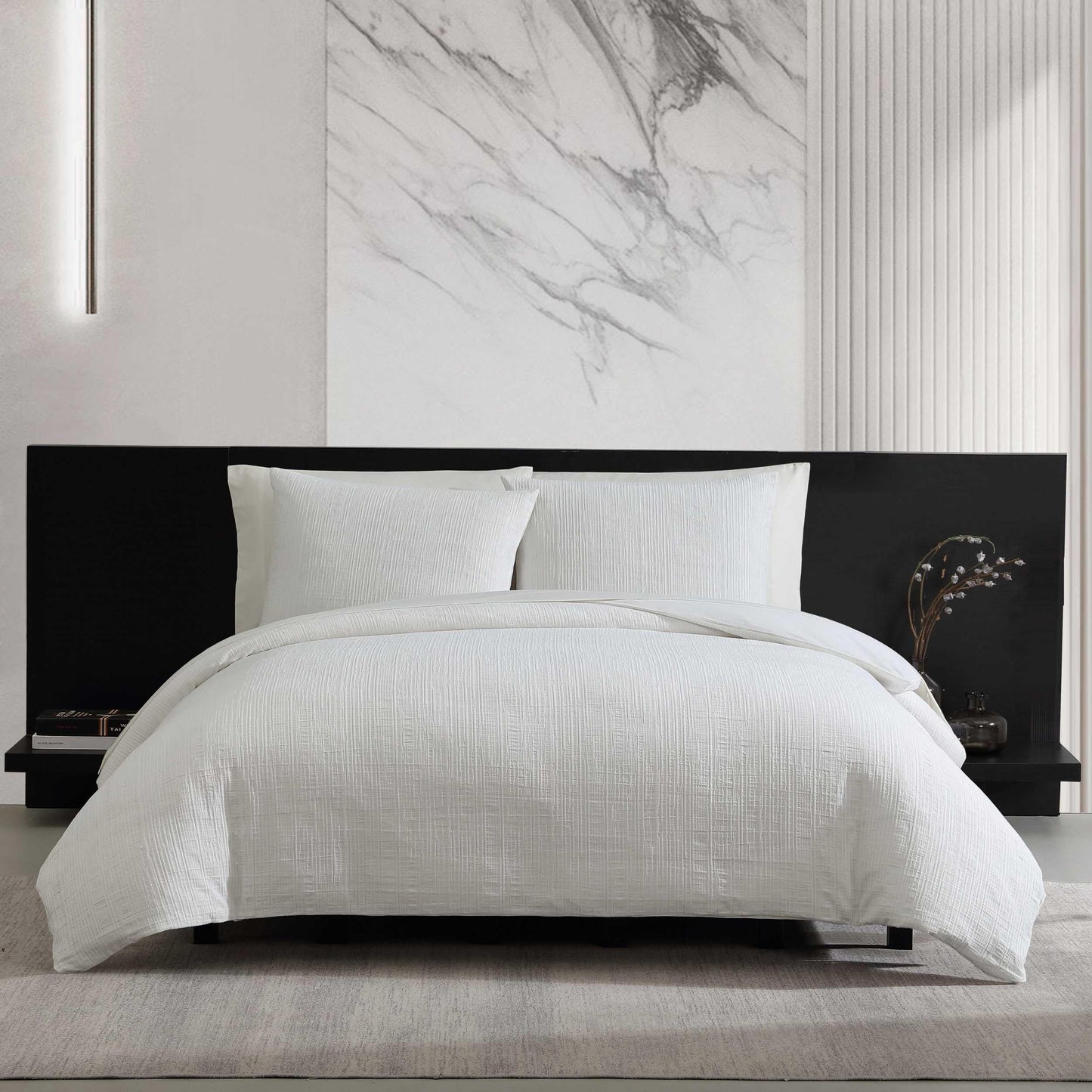 Textured Grid Comforter Set with Matching Shams Queen