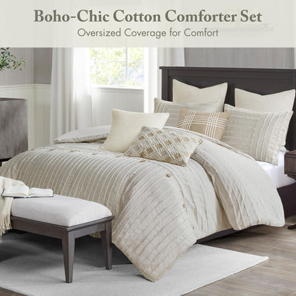 Boho Jacquard Comforter Set with Removable Cover King Size