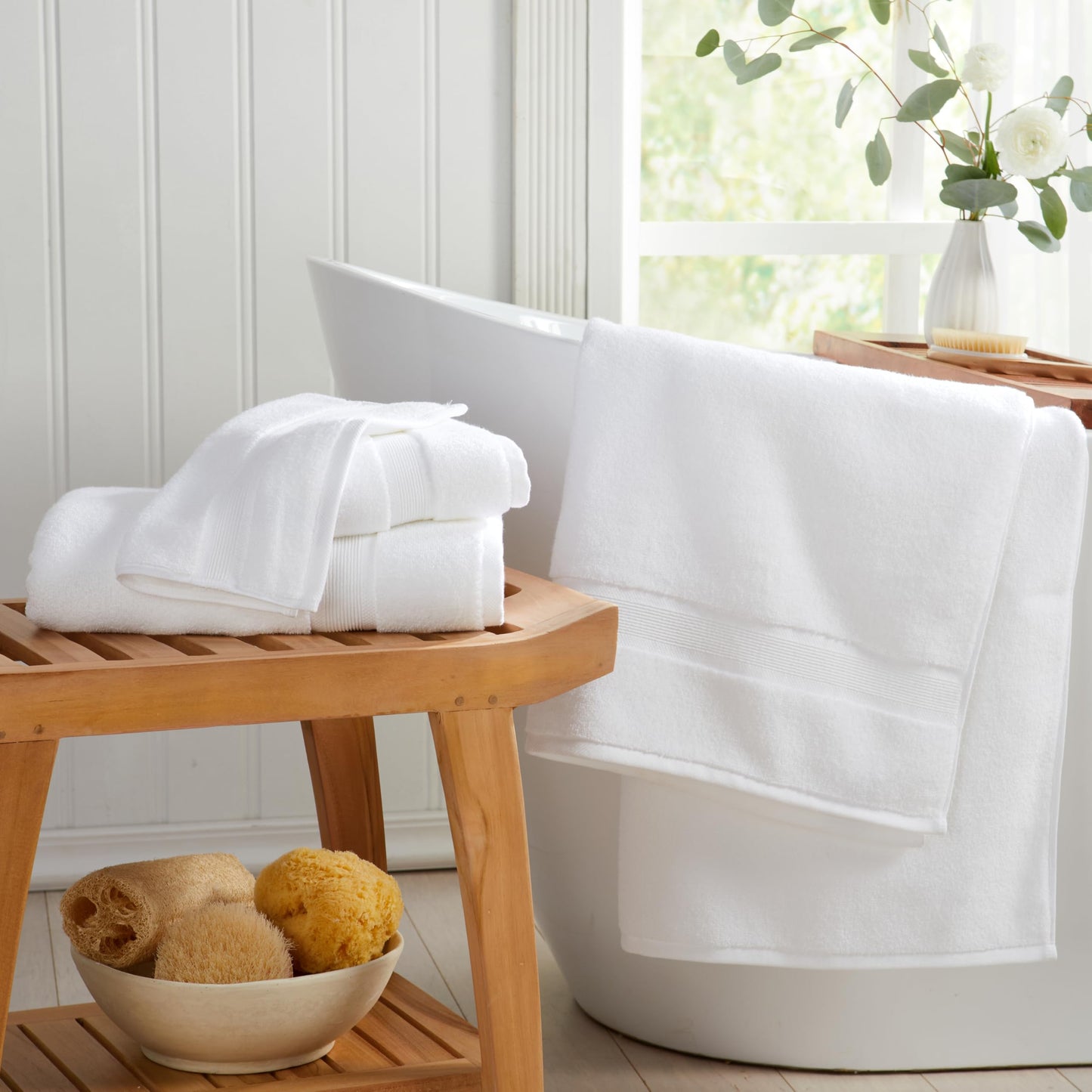 4-Piece Bamboo Rayon Cotton Bath Towel Set