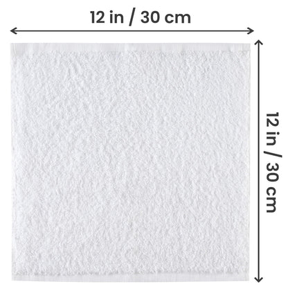 24-Pack Ring Spun Cotton Washcloths Set, White