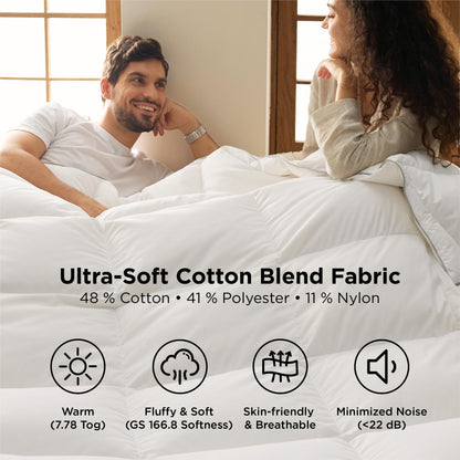 Oversized King Down Feather Comforter with Tabs