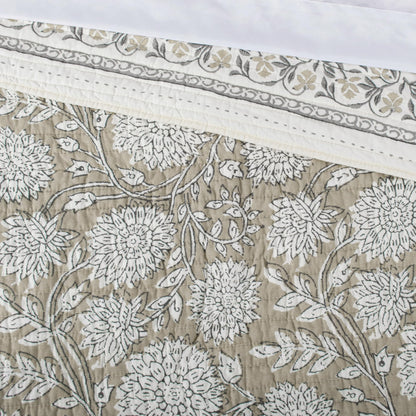 Reversible Floral Cotton Quilt Set King/Cal King Size