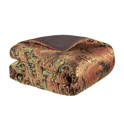 9-Piece Jacquard Paisley Comforter Set King Size