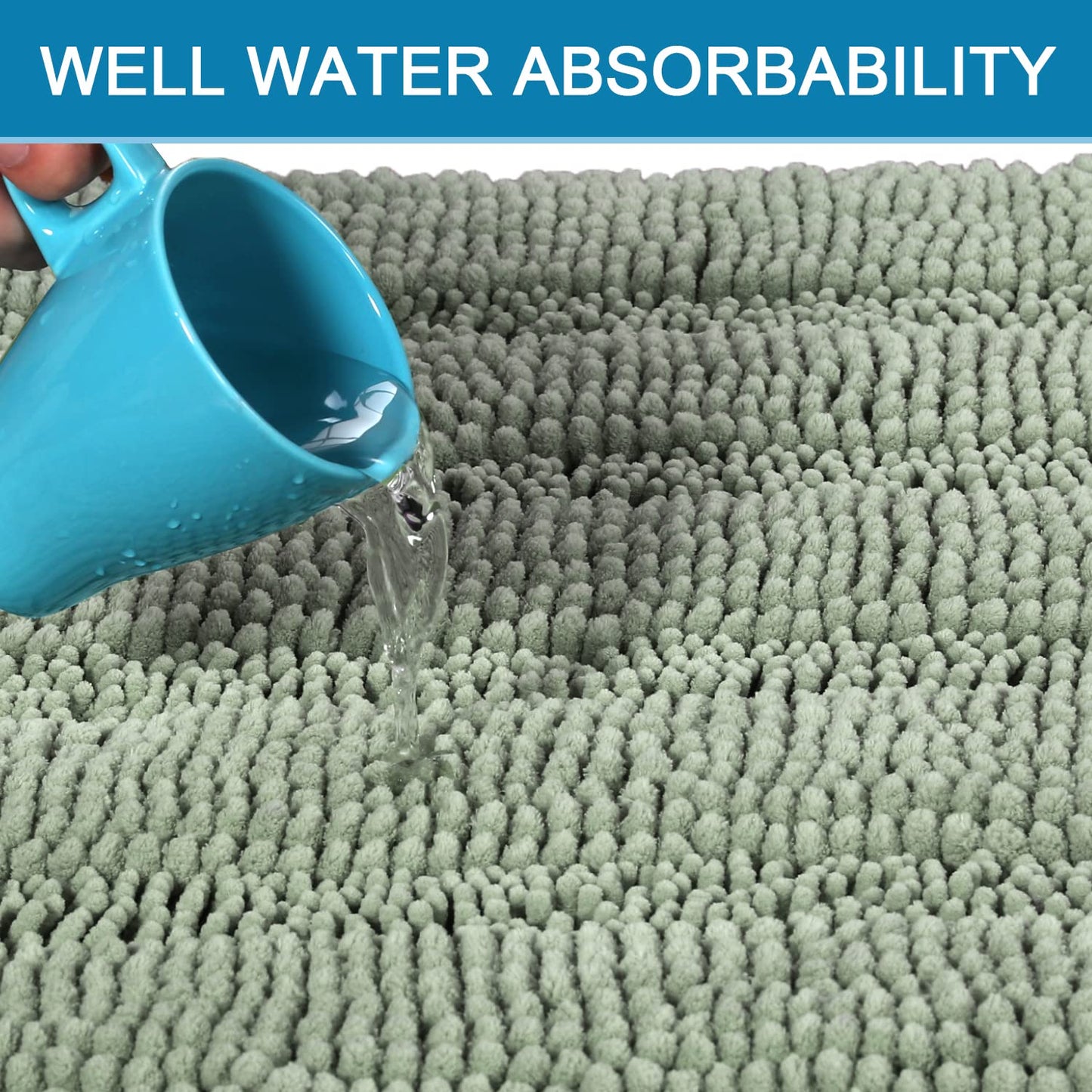 Chenille Striped Bath Rug Set