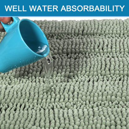 Chenille Striped Bath Rug Set