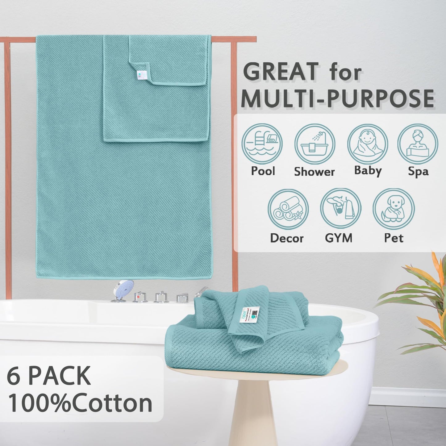 Luxury Cotton Bath Towel Set