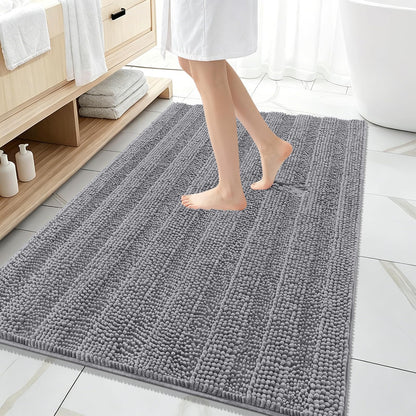 Extra Large Chenille Striped Bath Runner Rug