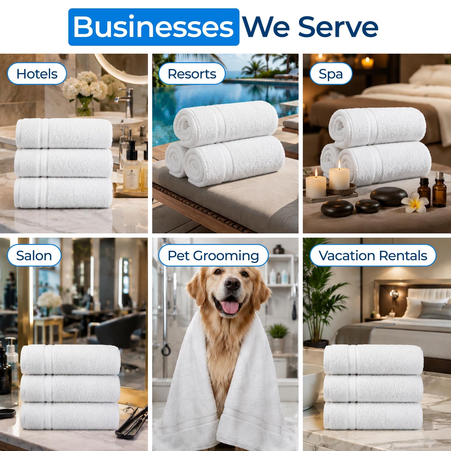 60-Pack Cotton Bath Towels, Hotel Quality Set
