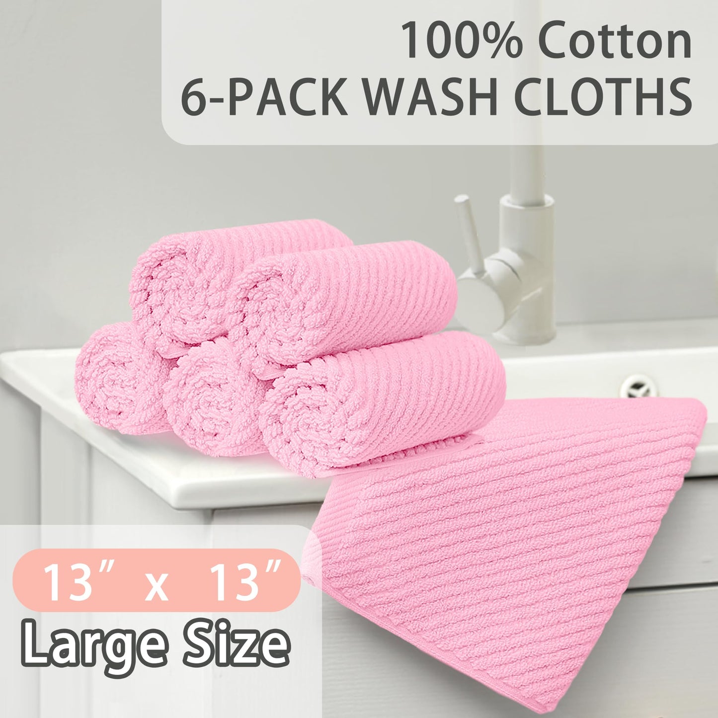 Luxury Cotton Facial Towels Set for Bathroom Use
