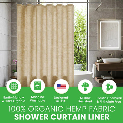 Natural Hemp Fabric Shower Curtain Liner