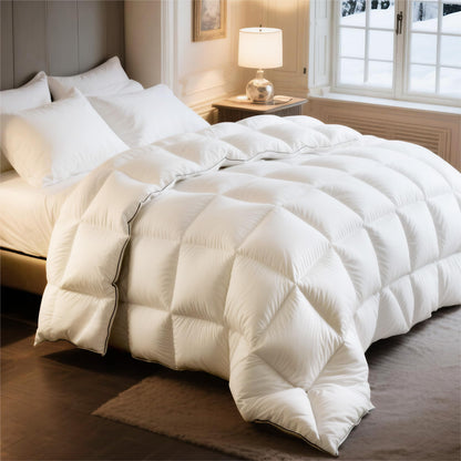 Oversized King Down Feather Comforter with Tabs
