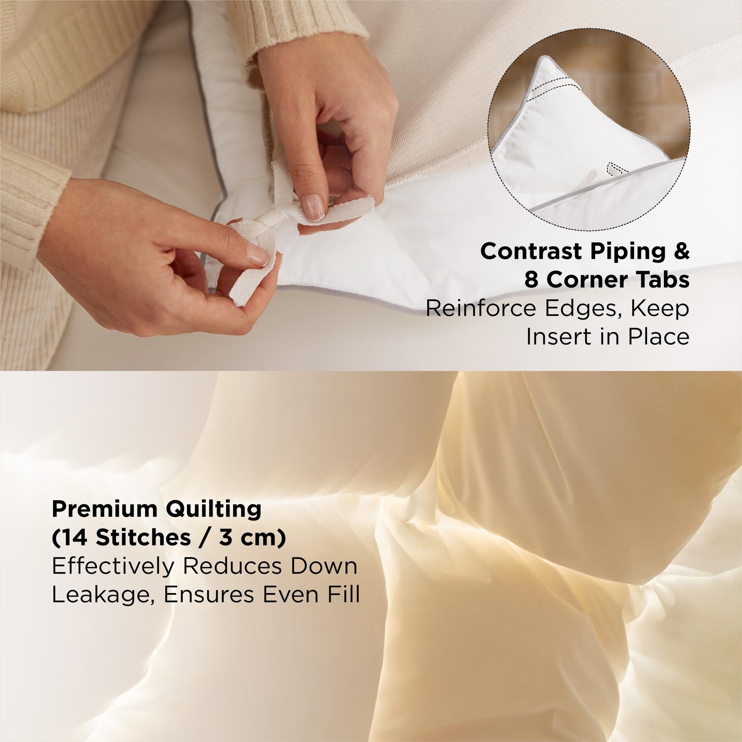 Oversized King Down Feather Comforter with Tabs