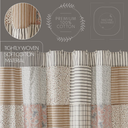 Kaila Floral Patchwork Farmhouse Shower Curtain