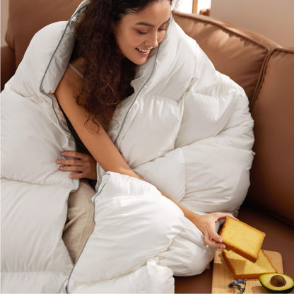 Oversized King Down Feather Comforter with Tabs