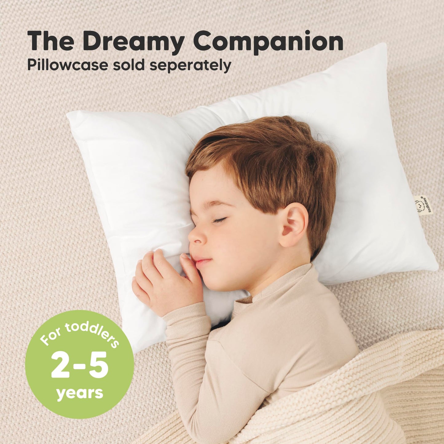2-Pack Organic Cotton Toddler Pillows for Sleeping