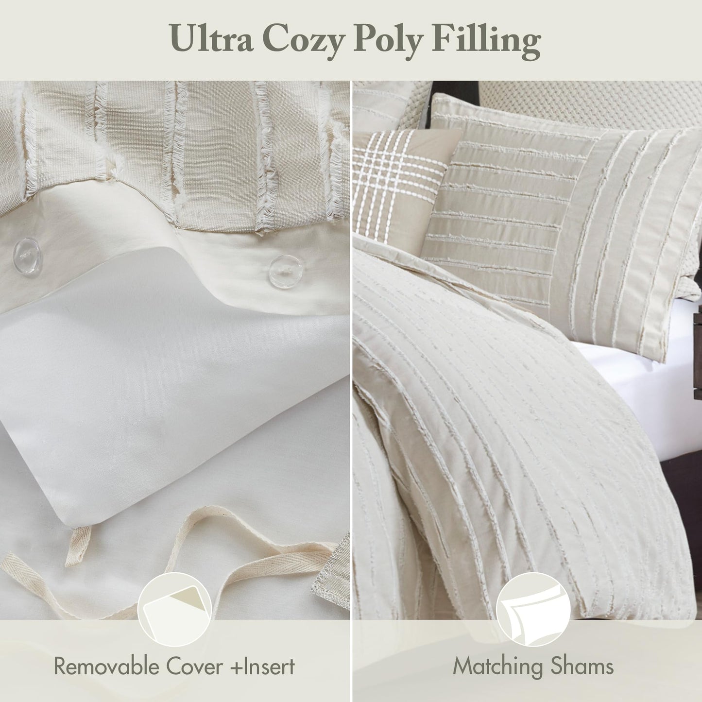 Boho Jacquard Comforter Set with Removable Cover King Size