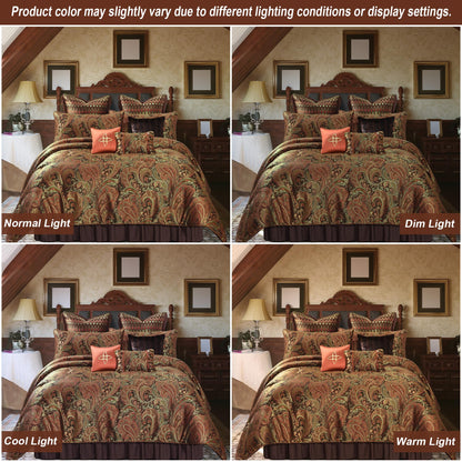 9-Piece Jacquard Paisley Comforter Set King Size