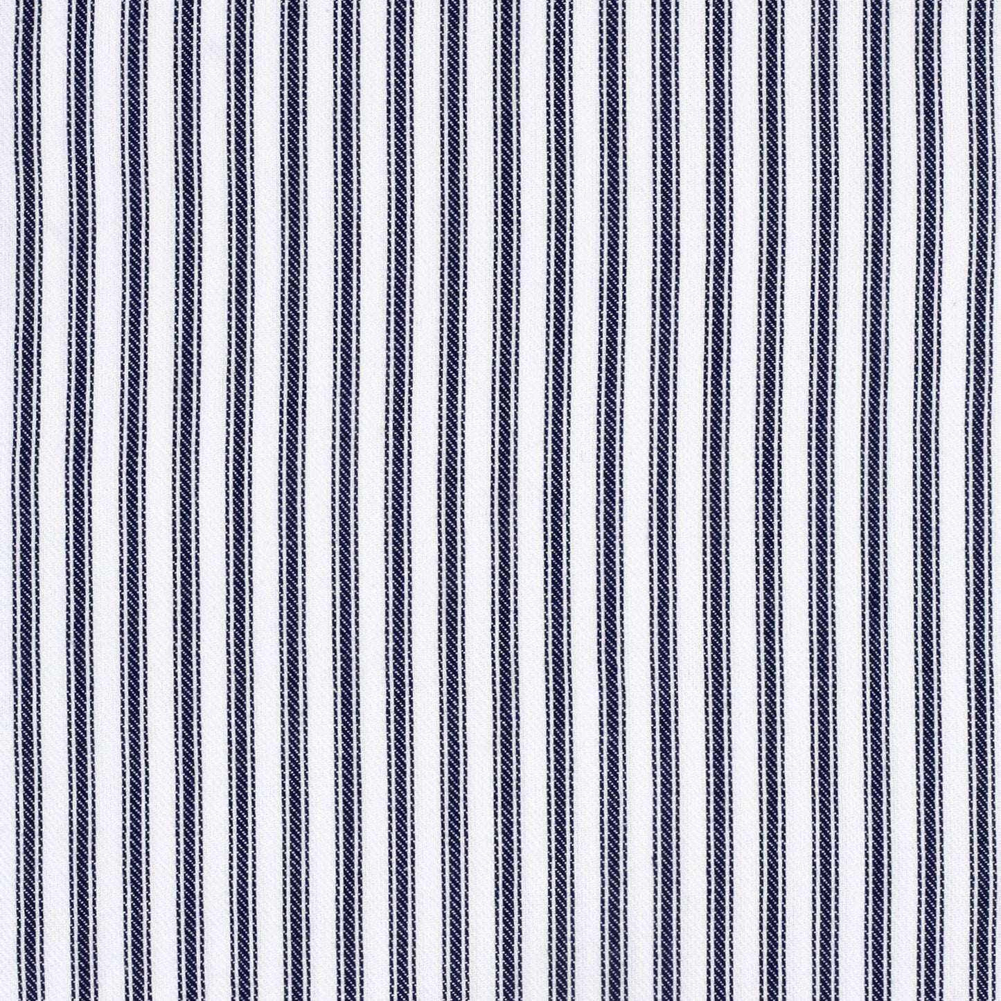 Navy Blue Ticking Stripe Cotton Shower Curtain