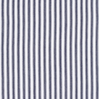 Navy Blue Ticking Stripe Cotton Shower Curtain