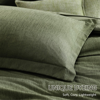 7-Piece Reversible Comforter Set Queen Size Olive Green