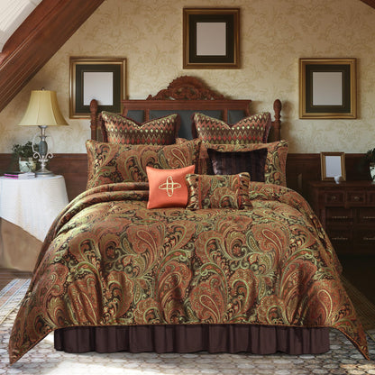 9-Piece Jacquard Paisley Comforter Set King Size