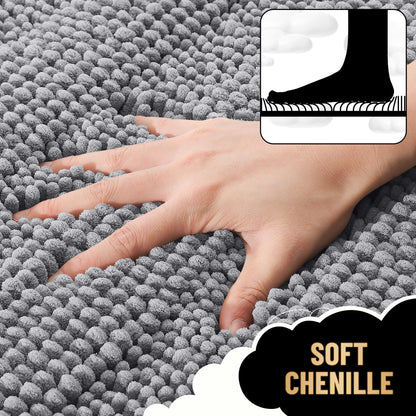 Extra Large Chenille Striped Bath Runner Rug