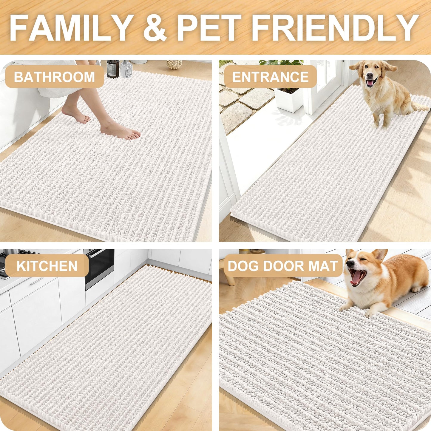 Thick Chenille Bath Runner Rug