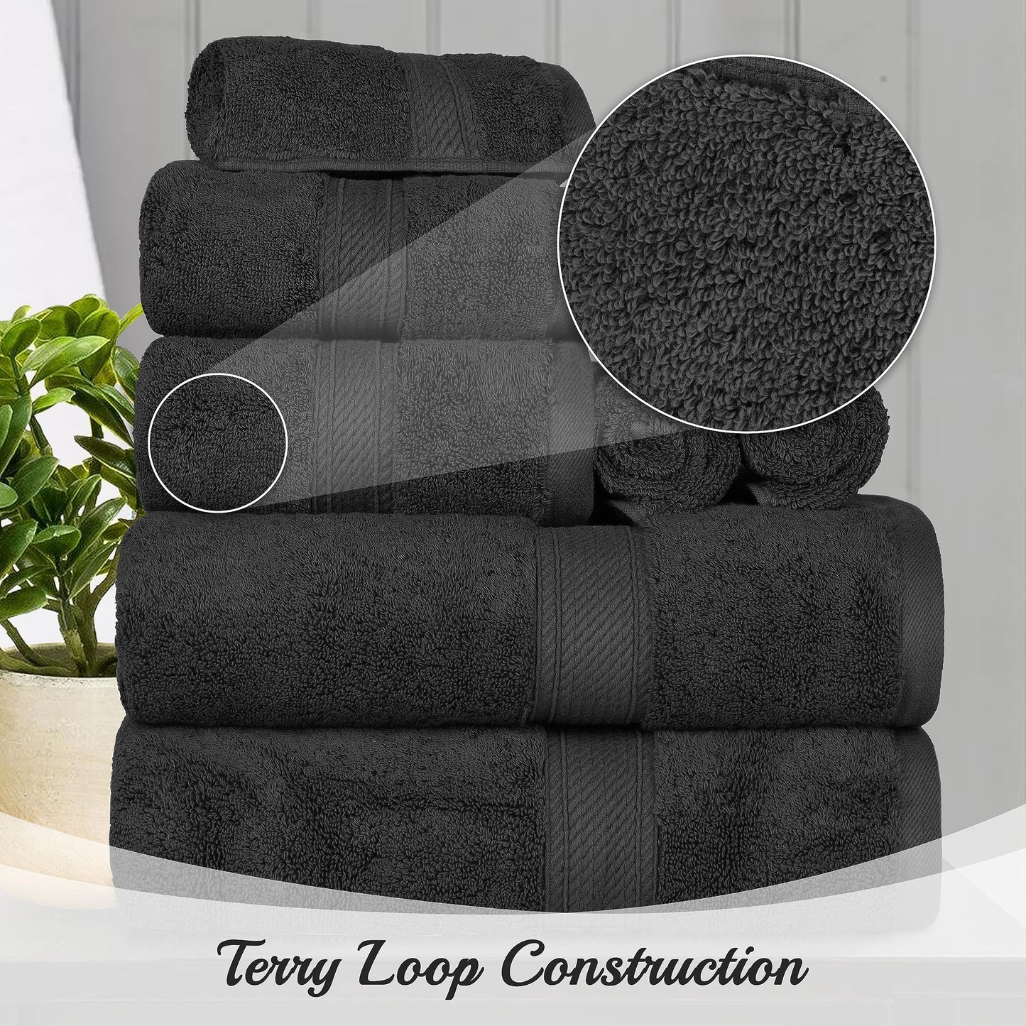 9-Piece Egyptian Cotton Towel Set, 800 GSM