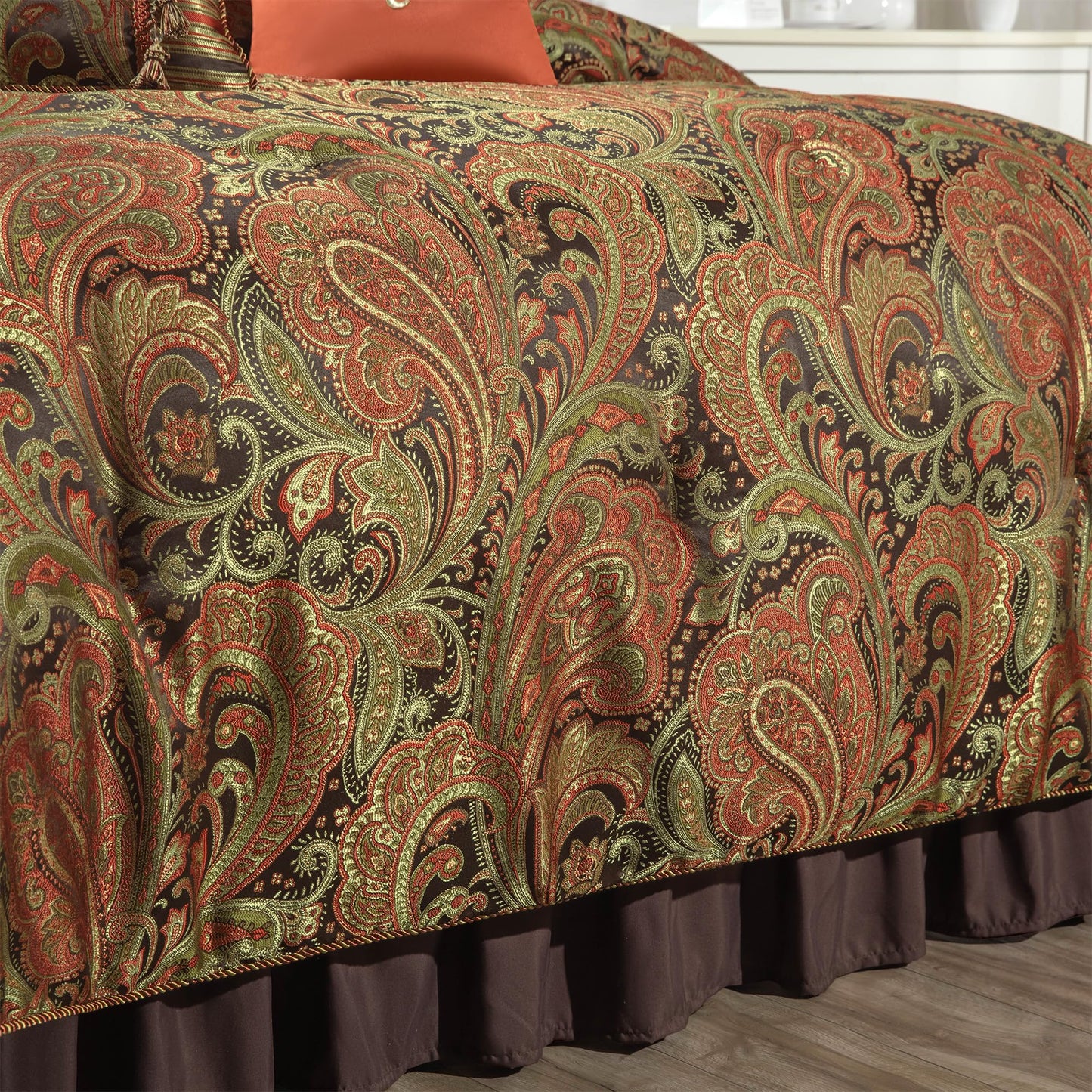 9-Piece Jacquard Paisley Comforter Set King Size