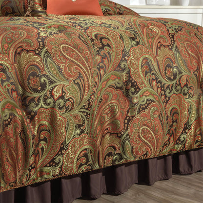 9-Piece Jacquard Paisley Comforter Set King Size